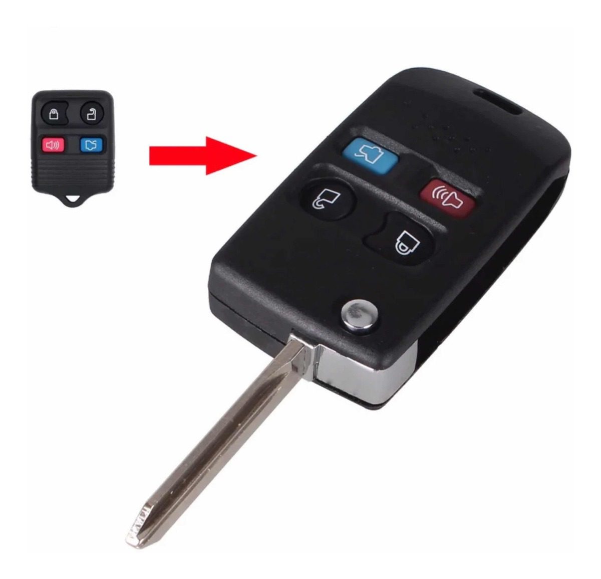 Carcaza Plegable Llave Tipo Navaja Para Ford Eco sport