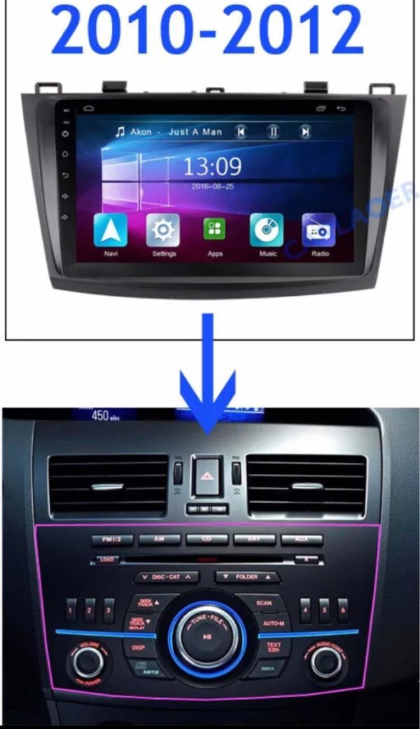 Pantalla Táctil 9.1 Gps Wifi Android 9.1 Mazda 3 2011/2013